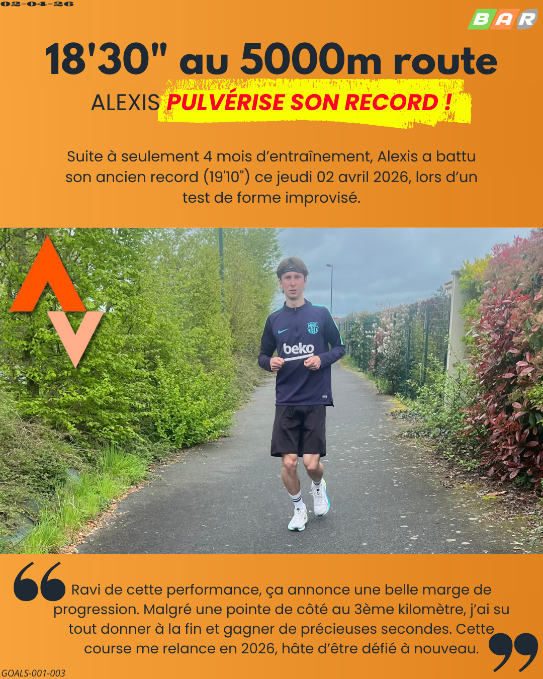 Miniature de la publication du record au 5000m route d'Alexis.